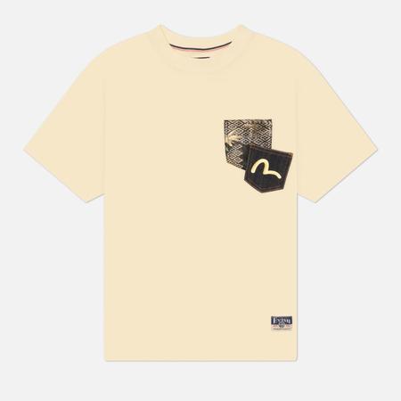 Мужская футболка  Heritage Brocade Patch Pocket, цвет бежевый, размер M Evisu