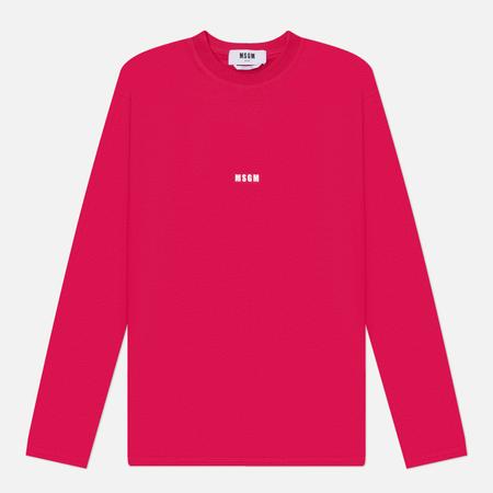 Мужской лонгслив   Micrologo, цвет розовый, размер XL MSGM