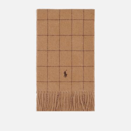 Шарф  Windowpane Reversible, цвет коричневый Polo Ralph Lauren