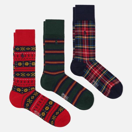 Комплект носков  Holiday Crew 3-Pack, цвет комбинированный, размер 42-46 EU Polo Ralph Lauren