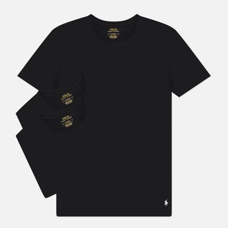 Комплект мужских футболок  Crew Neck 3-Pack, цвет чёрный, размер XXL Polo Ralph Lauren