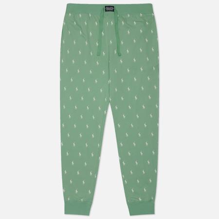 Мужские брюки  All Over Pony Cotton Jersey Sleep Jogger, цвет зелёный, размер L Polo Ralph Lauren