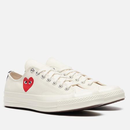 Мужские кеды Converse x  Chuck 70 Single Heart Low, цвет белый, размер 38 EU Comme des Garcons PLAY