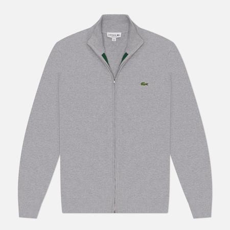 Мужской свитер  Stand-Up Collar Organic Cotton Zippered, цвет серый, размер L Lacoste