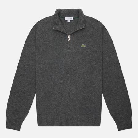 Мужской свитер  Zipped High Neck Carded Wool, цвет серый, размер L Lacoste
