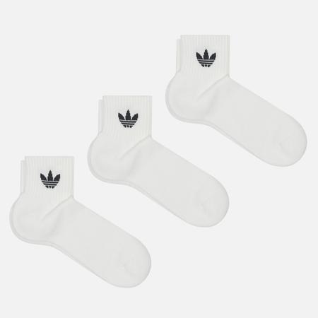Комплект носков  Originals 3-Pack Ankle Mid-Cut Crew, цвет белый, размер 40-42 EU Adidas