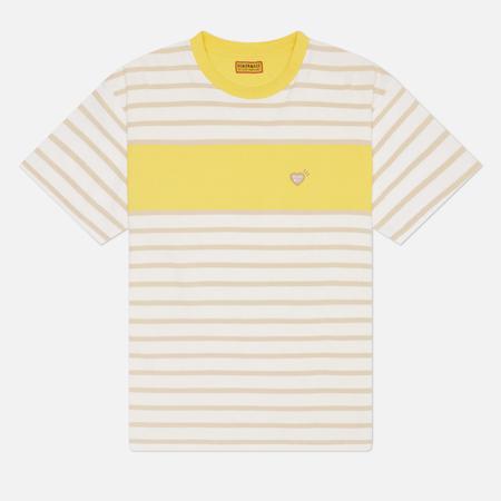 Мужская футболка  Panel Striped, цвет жёлтый, размер L HUMAN MADE