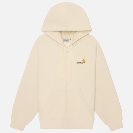 Мужская толстовка  Full Zip Hooded American Script, цвет бежевый, размер L Carhartt WIP