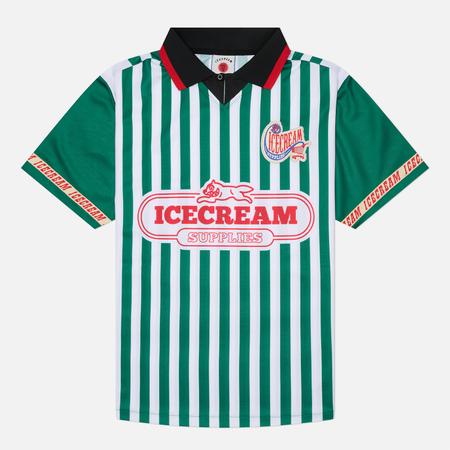 Мужское поло  Striped Football, цвет зелёный, размер L ICECREAM