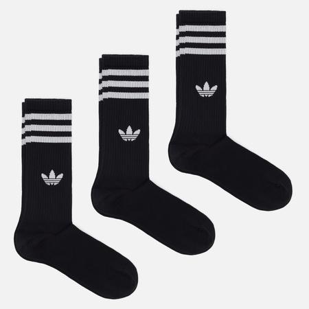 Комплект носков  Originals 3-Stripes High Crew 3-Pack, цвет чёрный, размер 37-39 EU Adidas