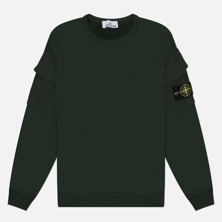 Мужская толстовка  Brushed Organic Cotton Fleece Pocket Sleeve Regular, цвет зелёный, размер L Stone Island