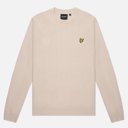 Мужской свитер  Cotton Merino Crew Neck Regular Fit Jumper, цвет бежевый, размер S Lyle & Scott