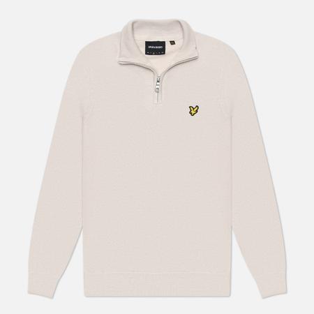 Мужской свитер  Cotton Merino Quarter Zip, цвет бежевый, размер S Lyle & Scott