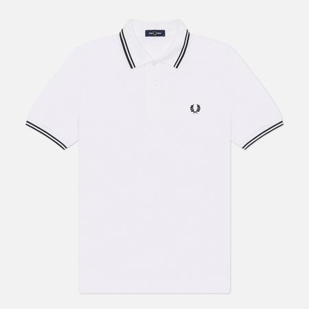 Мужское поло  M3600 Twin Tipped, цвет белый, размер M FRED PERRY