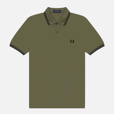 Мужское поло  M3600 Twin Tipped, цвет оливковый, размер L FRED PERRY