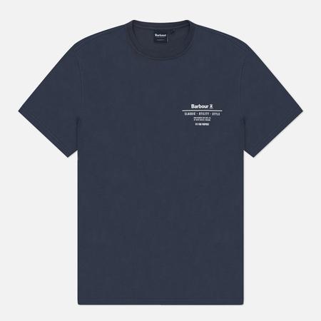 Мужская футболка  Hickling Logo, цвет синий, размер XXL Barbour
