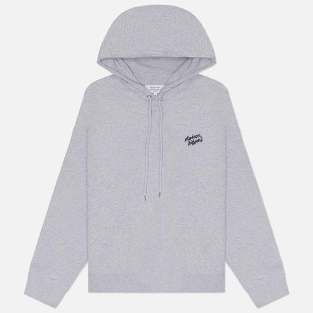 Мужская толстовка  Handwriting Oversize Hoodie, цвет серый, размер L Maison Kitsune