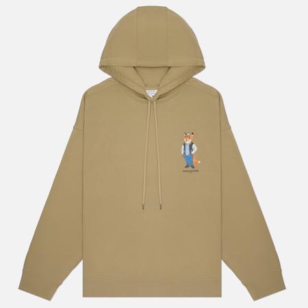 Мужская толстовка  Dressed Fox Oversize Hoodie, цвет бежевый, размер M Maison Kitsune