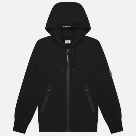 Мужская толстовка  Diagonal Raised Fleece Lens Full Zip Hoodie, цвет чёрный, размер XXL C.P. COMPANY