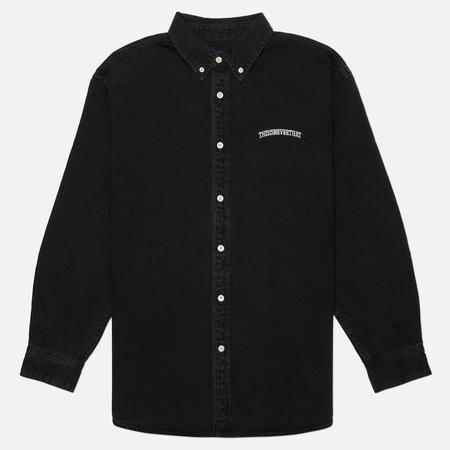 Мужская рубашка  Washed Denim Embroidered, цвет чёрный, размер S thisisneverthat
