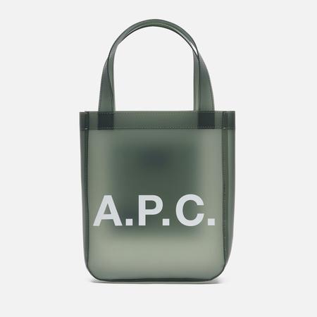 Сумка  Lou Small Tote Transparent, цвет оливковый A.P.C.