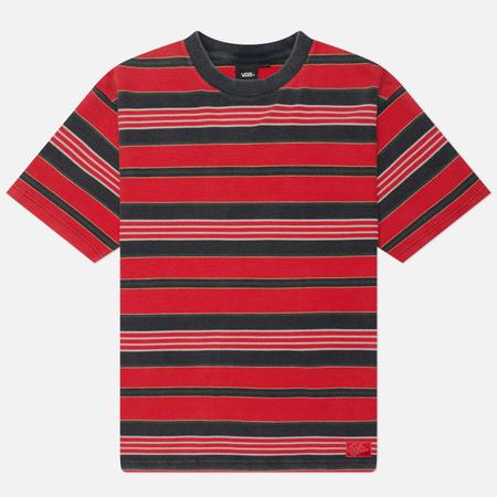 Мужская футболка  Pique Stripe Knit, цвет красный, размер L VANS