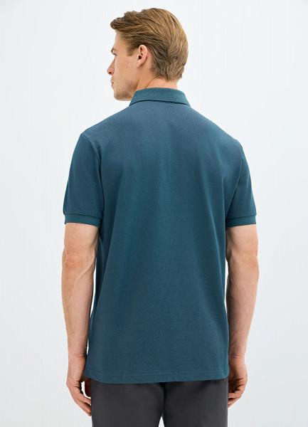 Поло из шелковистого пике, Зеленый OSTIN