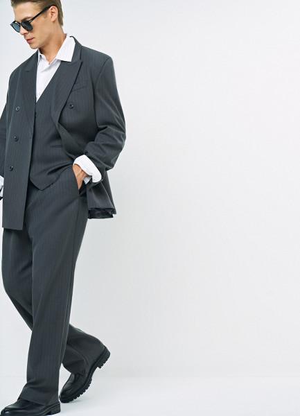 Брюки со складками O'STIN x Яндекс Книги, Серый OSTIN