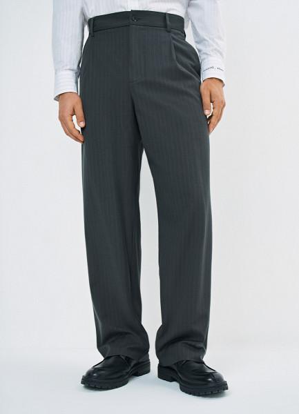 Брюки со складками O'STIN x Яндекс Книги, Серый OSTIN