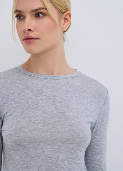 Лонгслив с шёлком, Серый OSTIN
