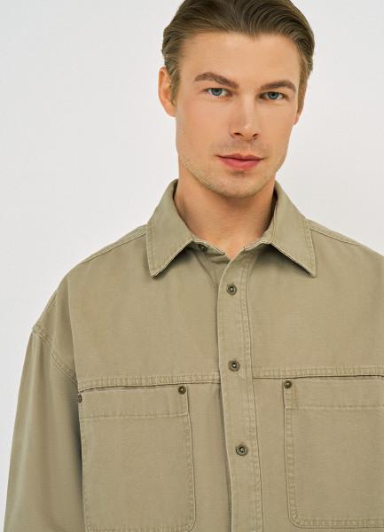 Куртка-рубашка из канваса, Бежевый OSTIN