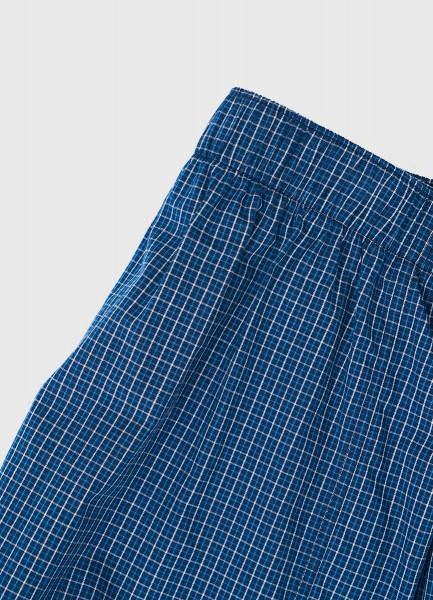 Текстильные трусы-боксеры в клетку, Синий OSTIN