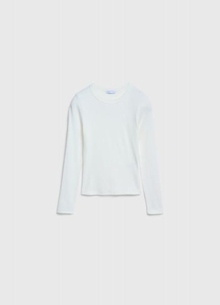 Лонгслив в рубчик, Белый OSTIN