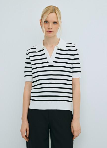 Джемпер-поло с коротким рукавом, Белый OSTIN