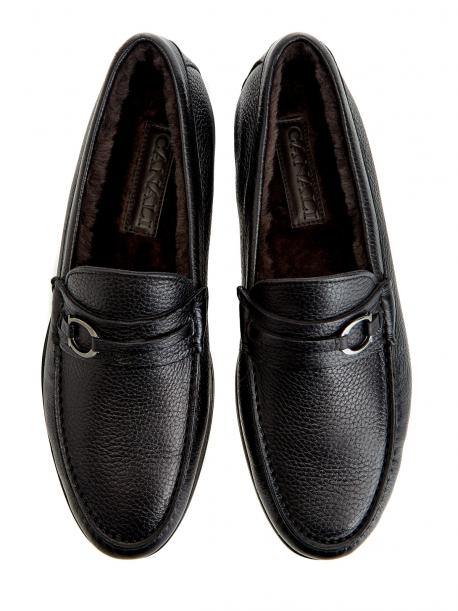 Лоферы из мягкой кожи с меховой подкладкой Canali