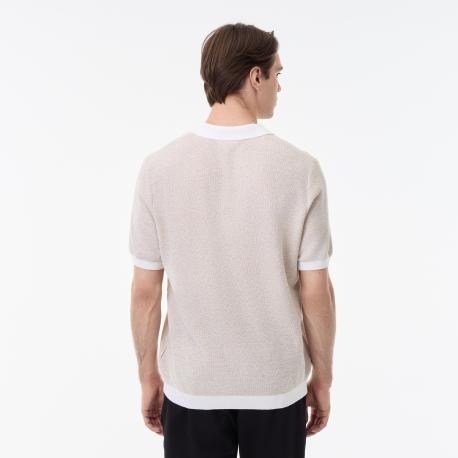 Мужское трикотажное поло  из смеси органического хлопка и льна Lacoste