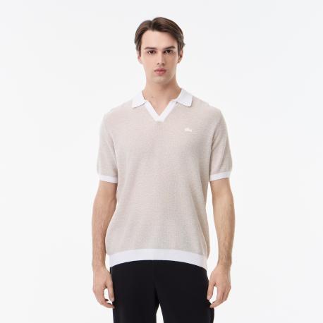 Мужское трикотажное поло  из смеси органического хлопка и льна Lacoste