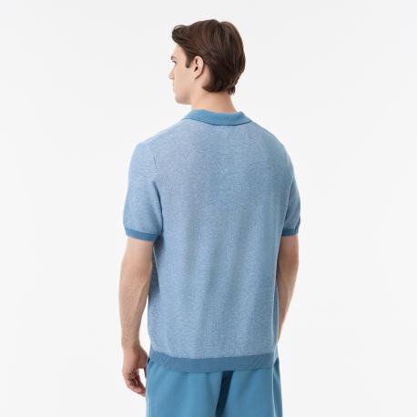 Мужское трикотажное поло  из смеси органического хлопка и льна Lacoste