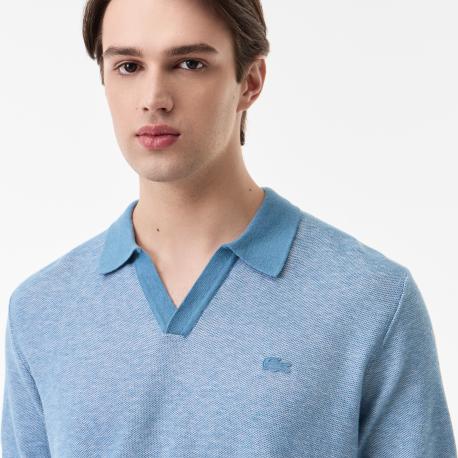 Мужское трикотажное поло  из смеси органического хлопка и льна Lacoste