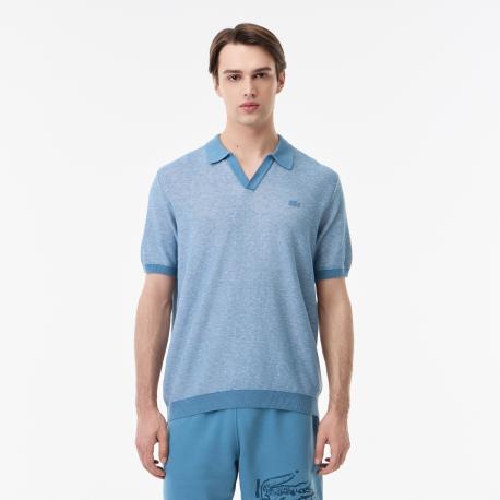 Мужское трикотажное поло  из смеси органического хлопка и льна Lacoste