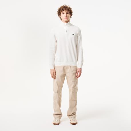 Мужской хлопковый свитер  на молнии с высоким воротом Lacoste