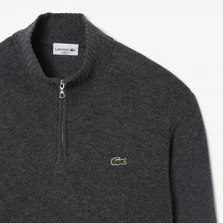 Мужской шерстяной свитер  на молнии с высоким воротом Lacoste