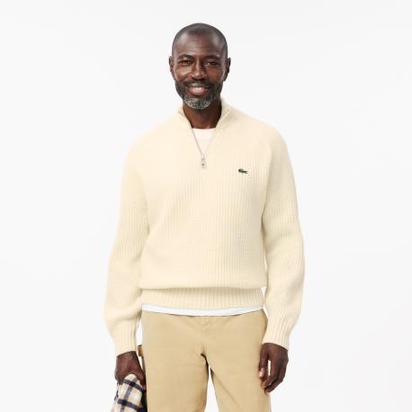 Мужской свитер  из овечьей шерсти на молнии Lacoste