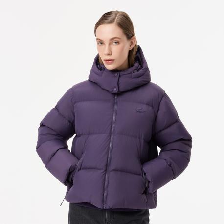 Женская короткая куртка  с капюшоном Lacoste