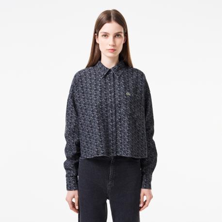Женская короткая джинсовая рубашка  Regular Fit Lacoste