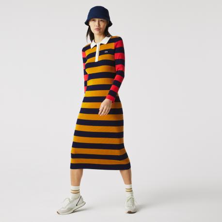 Женское платье-поло  в полоску Lacoste