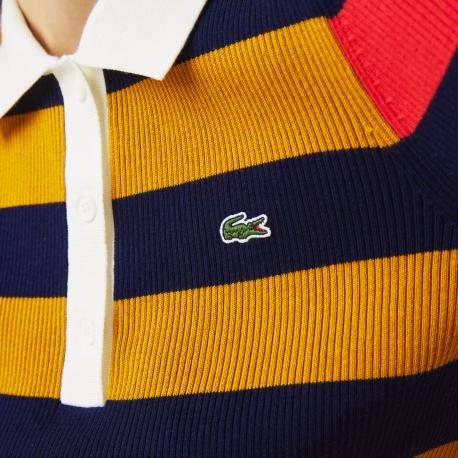 Женское платье-поло  в полоску Lacoste