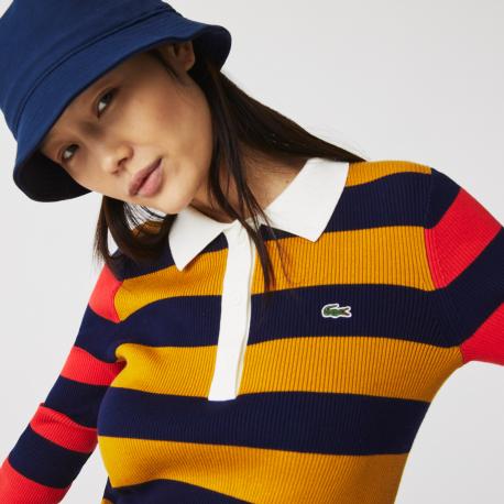 Женское платье-поло  в полоску Lacoste