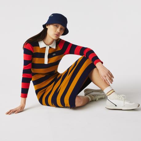 Женское платье-поло  в полоску Lacoste