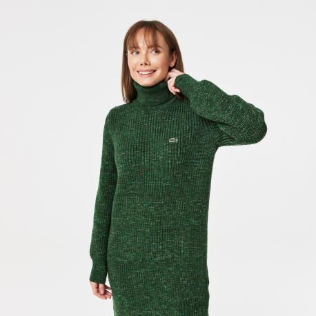 Шерстяное платье  с высоким воротом Lacoste